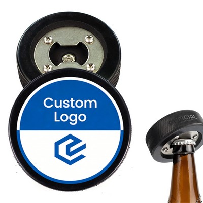 Custom Printed Hockey Puck Bottle Opener