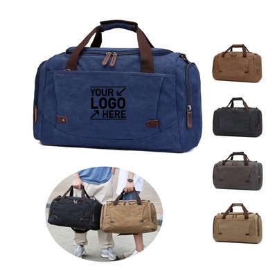 Custom Vintage Style Weekend Overnight Commuter Tote Bag Travel Canvas Duffel Bags