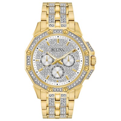 Bulova Watches Men's & Ladies' Octava Collection Crystal Watch, Gold-Tone Stainless Steel Bracelet